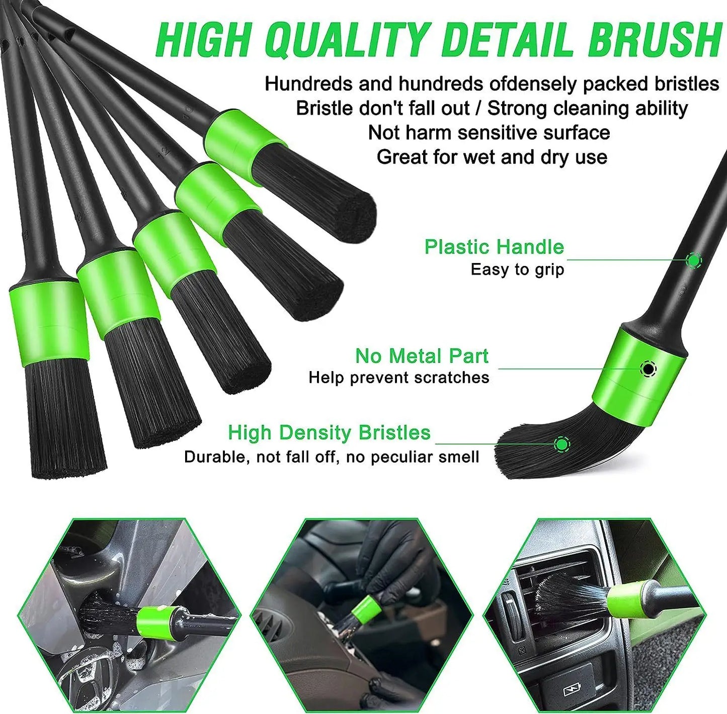 13-Piece Car Detailing Cleaning Kit Car Detailing Brush Wash Engine for Wheel Clean Kit Adjustable Handle Cleaning Towel