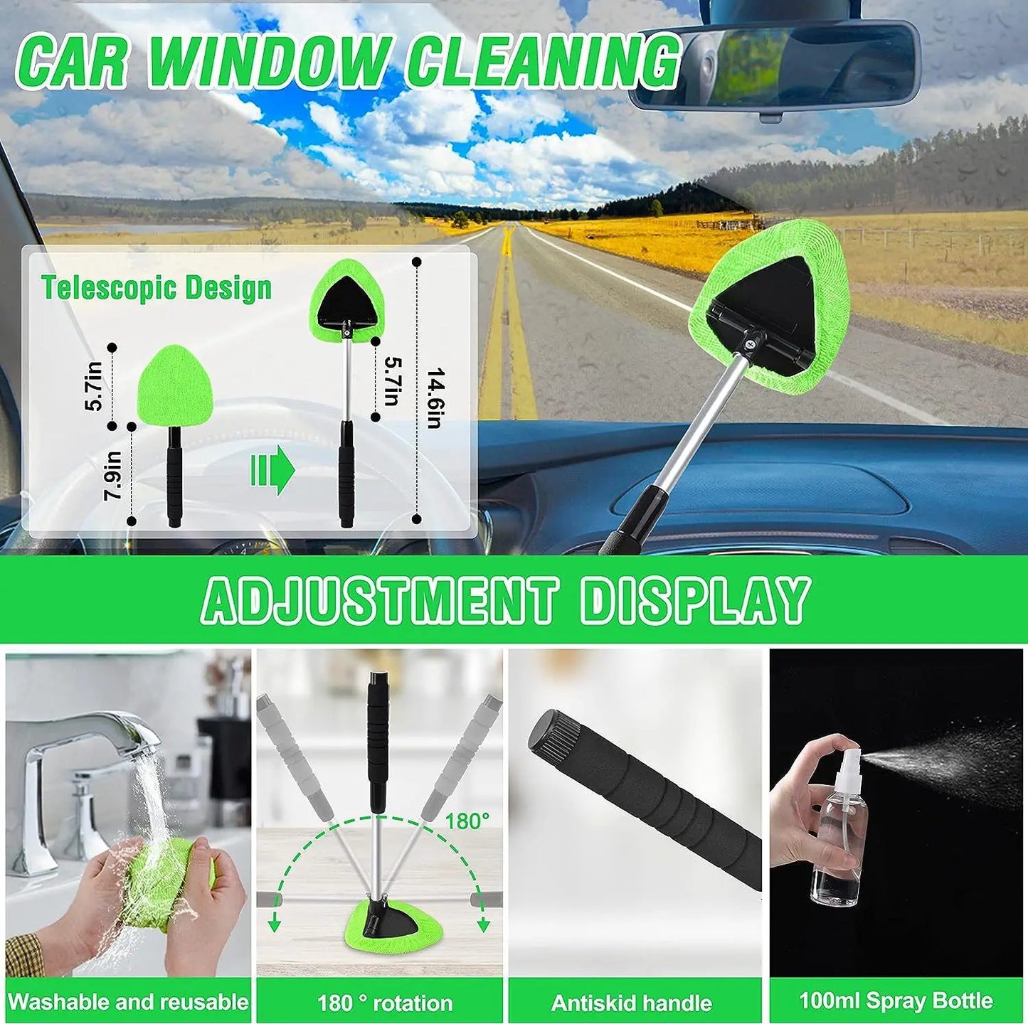 13-Piece Car Detailing Cleaning Kit Car Detailing Brush Wash Engine for Wheel Clean Kit Adjustable Handle Cleaning Towel